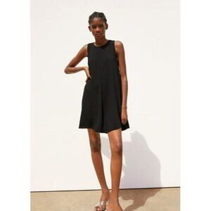 Zara Little Black Swing Dress Short Sleeve Flowy Size Small